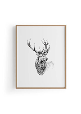 Karakalem Koleksiyonu Geyik Posteri