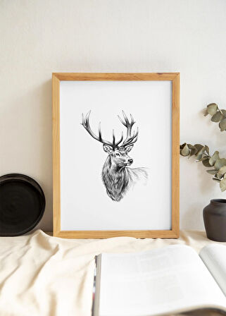 Karakalem Koleksiyonu Geyik Posteri