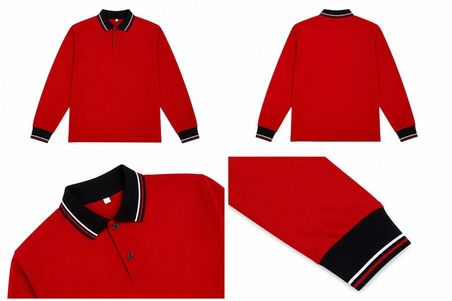 Çocuk Pamuklu Yumuşak Dokulu Polo Yaka Kırmızı Sweatshirt