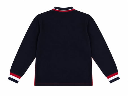 Çocuk Pamuklu Yumuşak Dokulu Hakim Yaka Ön Kırmızı Arkası Lacivert Sweatshirt