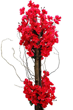 Kırmızı Bahar Dalı 100 Cm 12x12 Metal Saksı