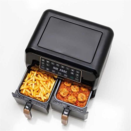 Kenwood kHealty Fry Twin HFP70.000BK 8 lt Yağsız Airfryer Siyah