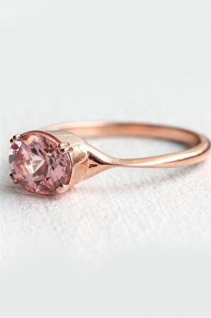 PEMBE KUVARS DOĞAL TAŞLI YÜZÜK - AK0485