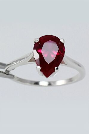 KIRMIZI DAMLA   DOĞAL TAŞ YÜZÜK - AK458