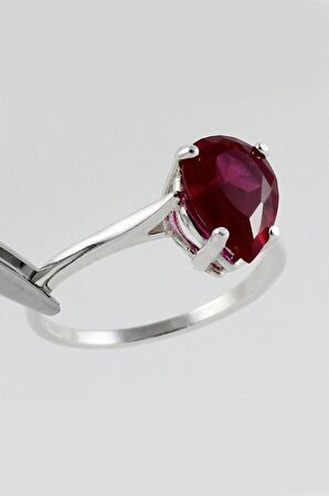 KIRMIZI DAMLA   DOĞAL TAŞ YÜZÜK - AK458