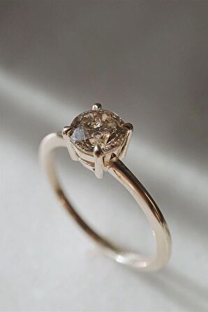 SMOKY QUARTS TEKTAŞ YÜZÜK - AK0183