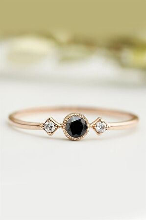 SİYAH MİNİMAL YÜZÜK - AK0141