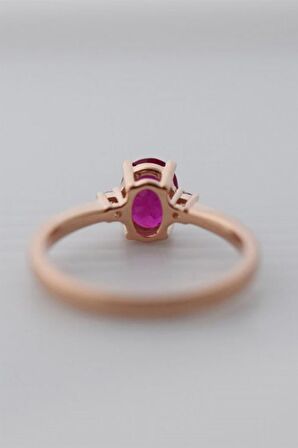 YAKUT&SWAROVSKİ TAŞLI NİŞAN YÜZÜĞÜ - AK0118