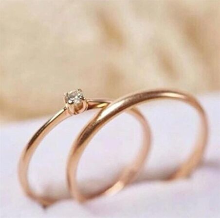 WELS PIRLANTA TEK TAŞ ALYANS SET  -AK1125