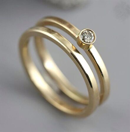 BRUNO PIRLANTA TEKTAŞ ALYANS SET -AK1126