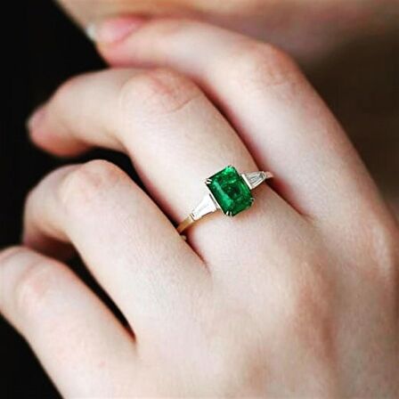 DAVOS GREEN TOPAZ DOĞALTAŞ PIRLANTA EVLİLİK TEKLİF YÜZÜĞÜ AK-1149
