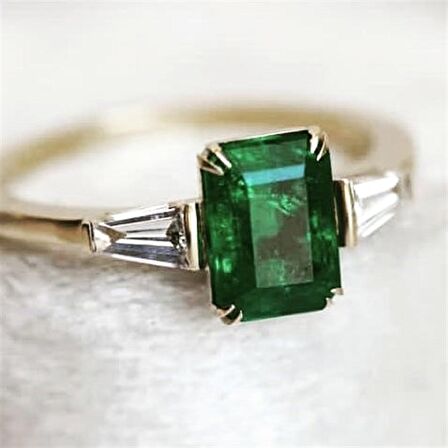 DAVOS GREEN TOPAZ DOĞALTAŞ PIRLANTA EVLİLİK TEKLİF YÜZÜĞÜ AK-1149