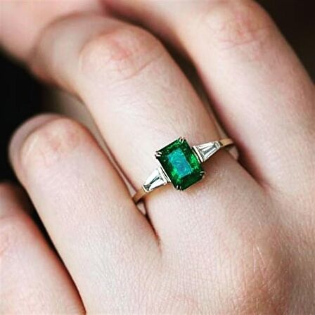 DAVOS GREEN TOPAZ DOĞALTAŞ PIRLANTA EVLİLİK TEKLİF YÜZÜĞÜ AK-1149