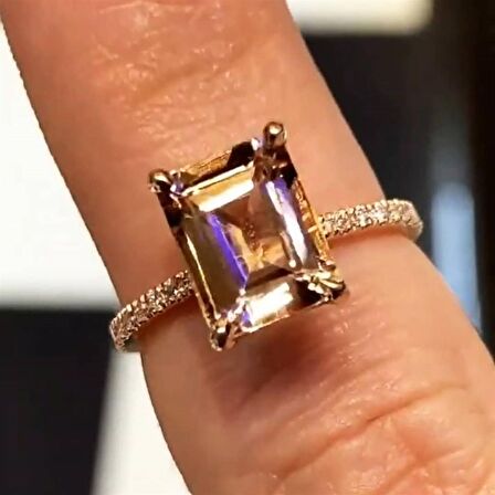 LAHEY SMOKY QUARTS PIRLANTA EVLİLİK TEKLİF YÜZÜĞÜ AK1162