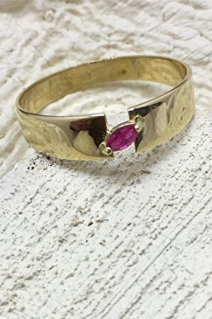 LAL DOĞAL TAŞ MİNİMAL YÜZÜK - AK836