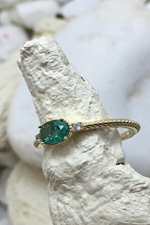GREEN TOPAZ MİNİMAL YÜZÜK - AK831