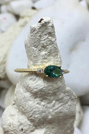 GREEN TOPAZ MİNİMAL YÜZÜK - AK831