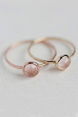 OTTOWA PEMBE KUVARS YÜZÜK - AK768