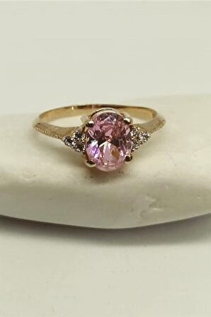 PEMBE KUVARS EVLİLİK TEKLİF YÜZÜK - AK761