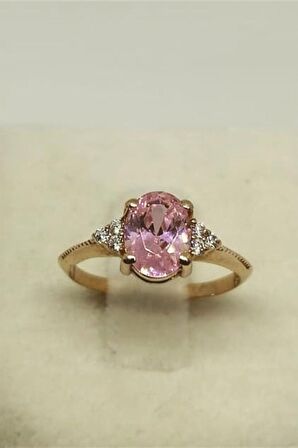 PEMBE KUVARS EVLİLİK TEKLİF YÜZÜK - AK761