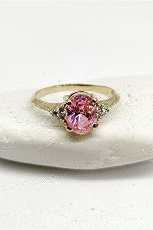 PEMBE KUVARS EVLİLİK TEKLİF YÜZÜK - AK761