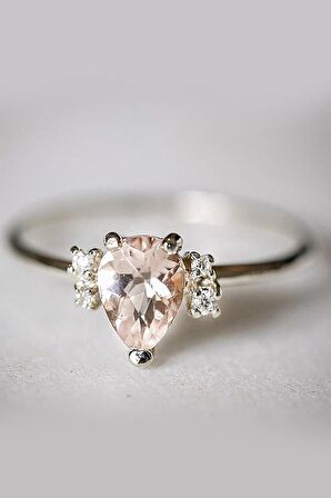 NORVEÇ PEMBE KUVARS TEKTAŞ  YÜZÜK - AK634