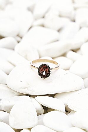 ATİNA TEKTAŞ SMOKY TOPAZ YÜZÜK - AK564