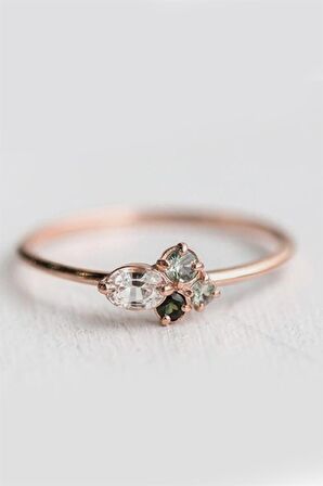 4 MEVSİM DOGAL TAŞLİ  YÜZÜK - AK532