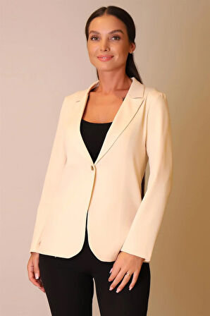 SWEETNESS Kadın Bej Tek Düğmeli  Ceket 