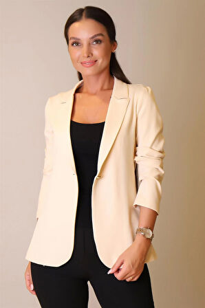 SWEETNESS Kadın Bej Tek Düğmeli  Ceket 