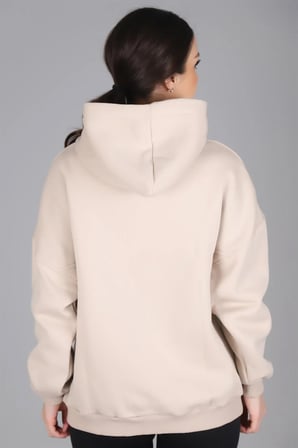 Sweetness Kadın Açık Bej Kapüşonlu Sweatshirt