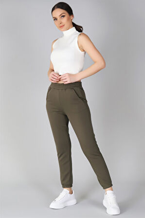 Sweetness Kadın Haki Paçası Lastikli Eşofman Altı