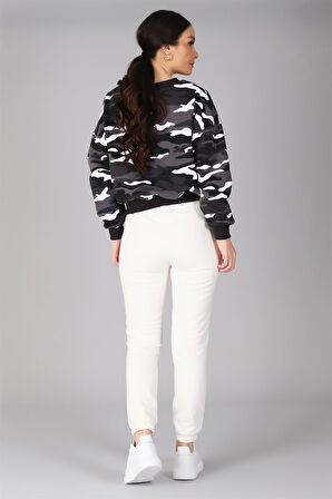 Sweetness Kadın Beyaz Paçası Lastikli Eşofman Altı