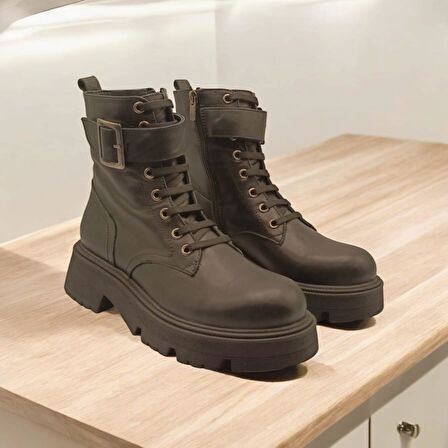 Belfast Siyah Deri Bot