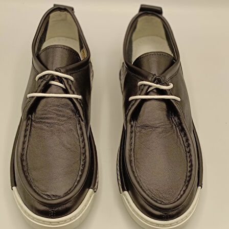Emma Siyah Deri Loafer