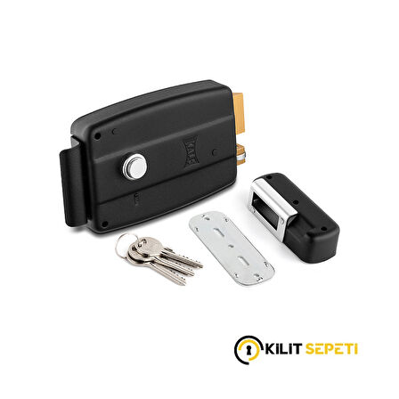 Kale 157EL Elektrikli Tirajlı Kilit Siyah 70MM