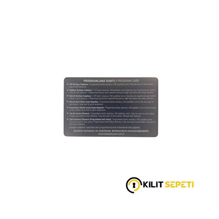 Kale Card Kartlı Kilit Lüks Seri Programlama Kartı