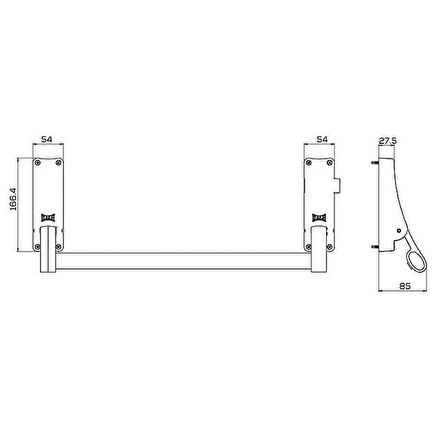 Kale Panik Bar Siyah KD040/30-280 B-2-S