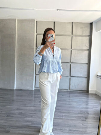 Fisto Detaylı Pamuklu Gömlek