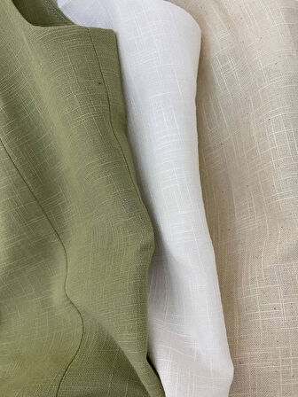 Pamuk Keten Dügmeli Yelek