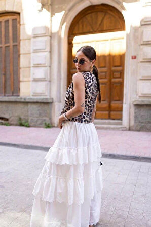 Leopar Desen Keten Yelek