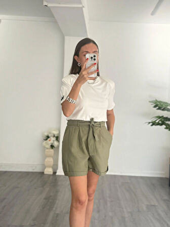 Tensel Kemerli Şort