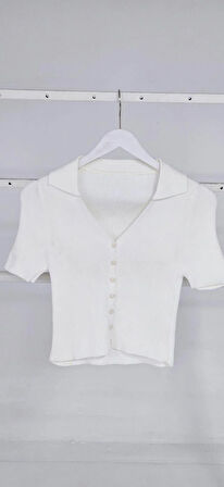 Kısa Kollu Triko Bluz