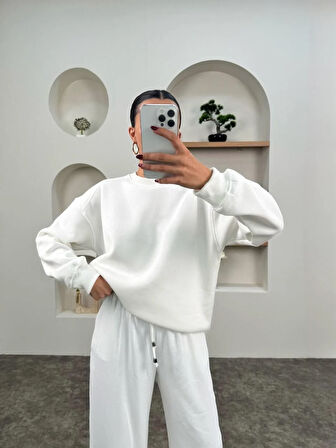 Bisiklet Yakalı Yumoş Sweat