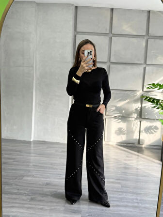 ZIMBA DETAYLI SÜET PANTOLON