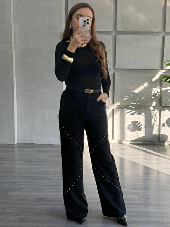 ZIMBA DETAYLI SÜET PANTOLON