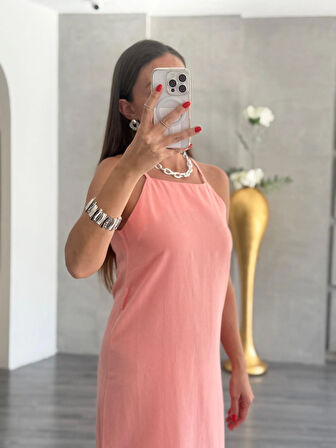 Hasır Kemer Detaylı Elbise