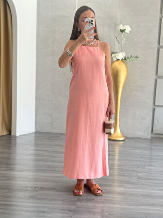 Hasır Kemer Detaylı Elbise