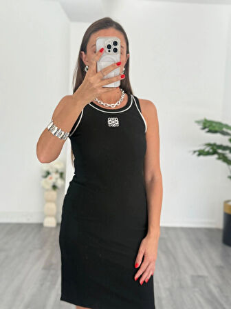 Loewe Nakışlı Mini Elbise