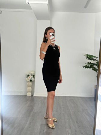 Loewe Nakışlı Mini Elbise